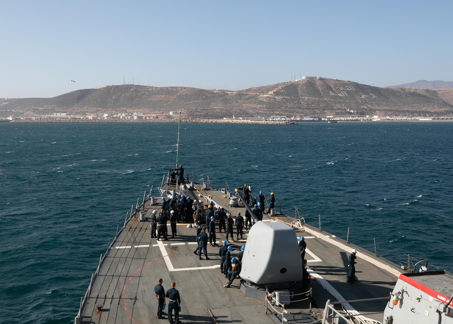 230610-N-DE439-1147 ATLANTIC OCEAN (June 10, 2023) The Arleigh Burke-class guided-missile destroyer USS Arleigh Burke (DDG 51) arrives to Agadir, Morocco, June 10, 2023. Arleigh Burke is on a scheduled deployment in the U.S. Naval Forces Europe area of operations, employed by U.S. Sixth Fleet to defend U.S., allied and partner interests. (U.S. Navy photo by Mass Communication Specialist 2nd Class Almagissel Schuring)