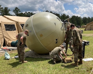 Airmen from the 271st Combat Communications Squadron participate in expeditionary combat communications training at Robins Air Force Base, Georgia, April 22 to May 6, 2023.