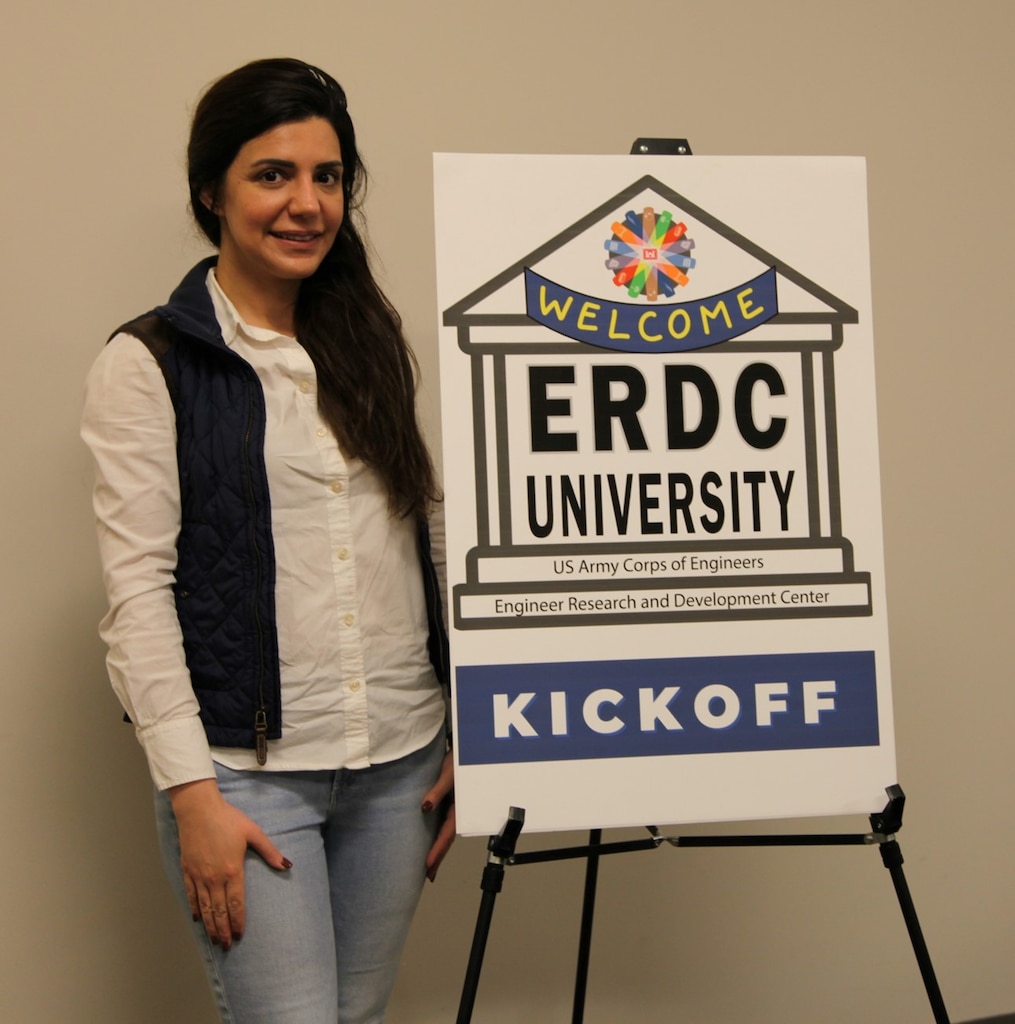 Zahraa Al Khafaji, project engineer with the Chicago District, was selected as a participant for the ERDC University Class of 2023.
Her six-month project at ERDC’s Geotechnical and Structures Laboratory in Vicksburg, Miss., focuses on processes to become a concrete specialist for this USACE critical area, which provides the primary construction material for civil works and military structures.