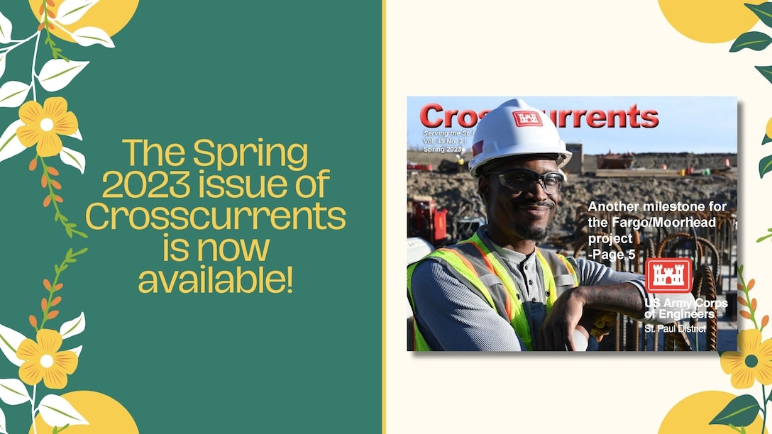 The cover of the Spring 2023 issue of Crosscurrents with the text "The Spring 2023 issue of Crosscurrents is now available!" The cover shows a man in a hard hat and reflective vest with his arms crossed in front of a construction site.
