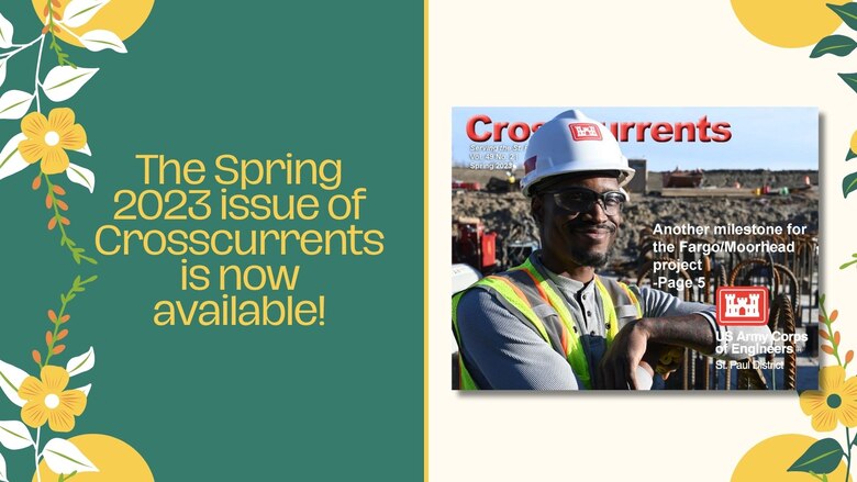 The cover of the Spring 2023 issue of Crosscurrents with the text "The Spring 2023 issue of Crosscurrents is now available!" The cover shows a man in a hard hat and reflective vest with his arms crossed in front of a construction site.