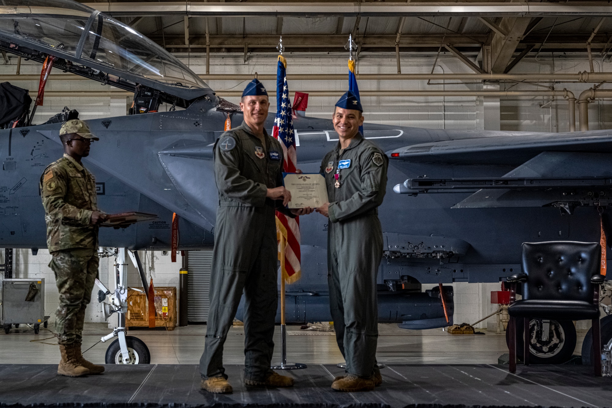 Alfaro has commanded at the squadron level, has over 2,100 flying hours in the F-15E Strike Eagle and 743 combat hours in support of Operation Iraqi Freedom and Operation Enduring Freedom. (U.S. Air Force photo by Senior Airman Kylie Barrow)