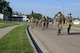 U.S. Air Force Security Forces Airmen from the 5th Security Forces Squadron and the 91st Security Forces Group participate in a ruck march June 5, 2023 at Minot Air Force Base, North Dakota. The Security Forces Airmen marched to kick off 2023 National Police Week. (U.S. Air Force photo by Airman 1st Class Trust Tate)