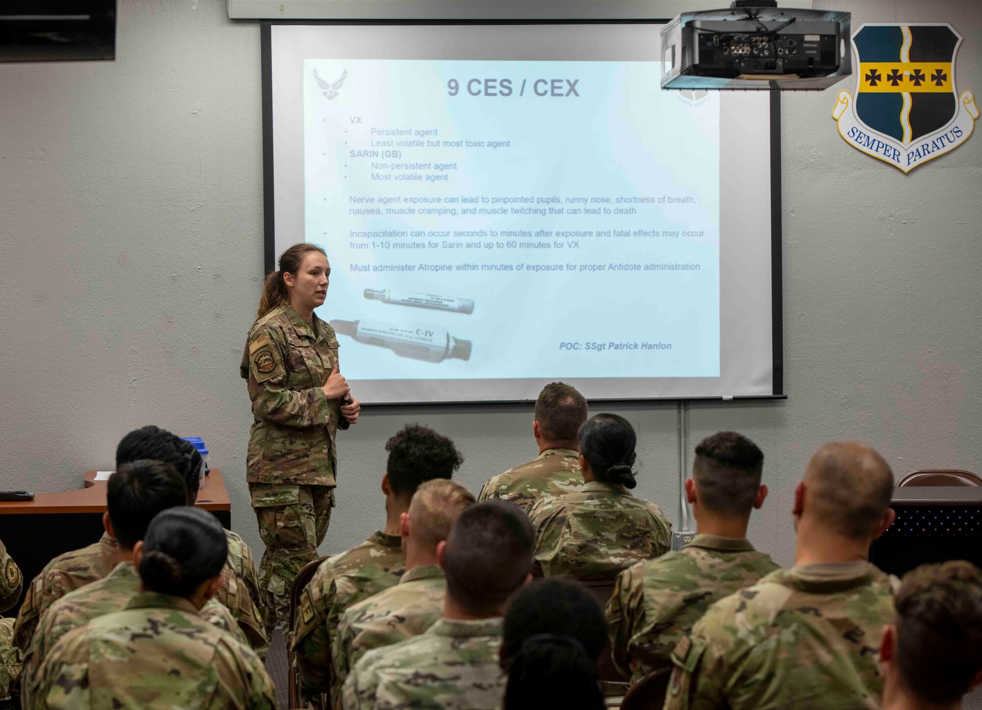Airman gives briefing during PDF line.