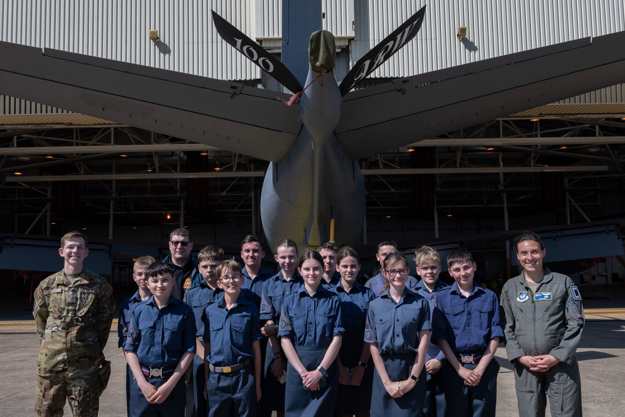 The RAF air cadets learned about aviation, Air Force careers and the KC-135 Stratotanker role in global air refueling operations.