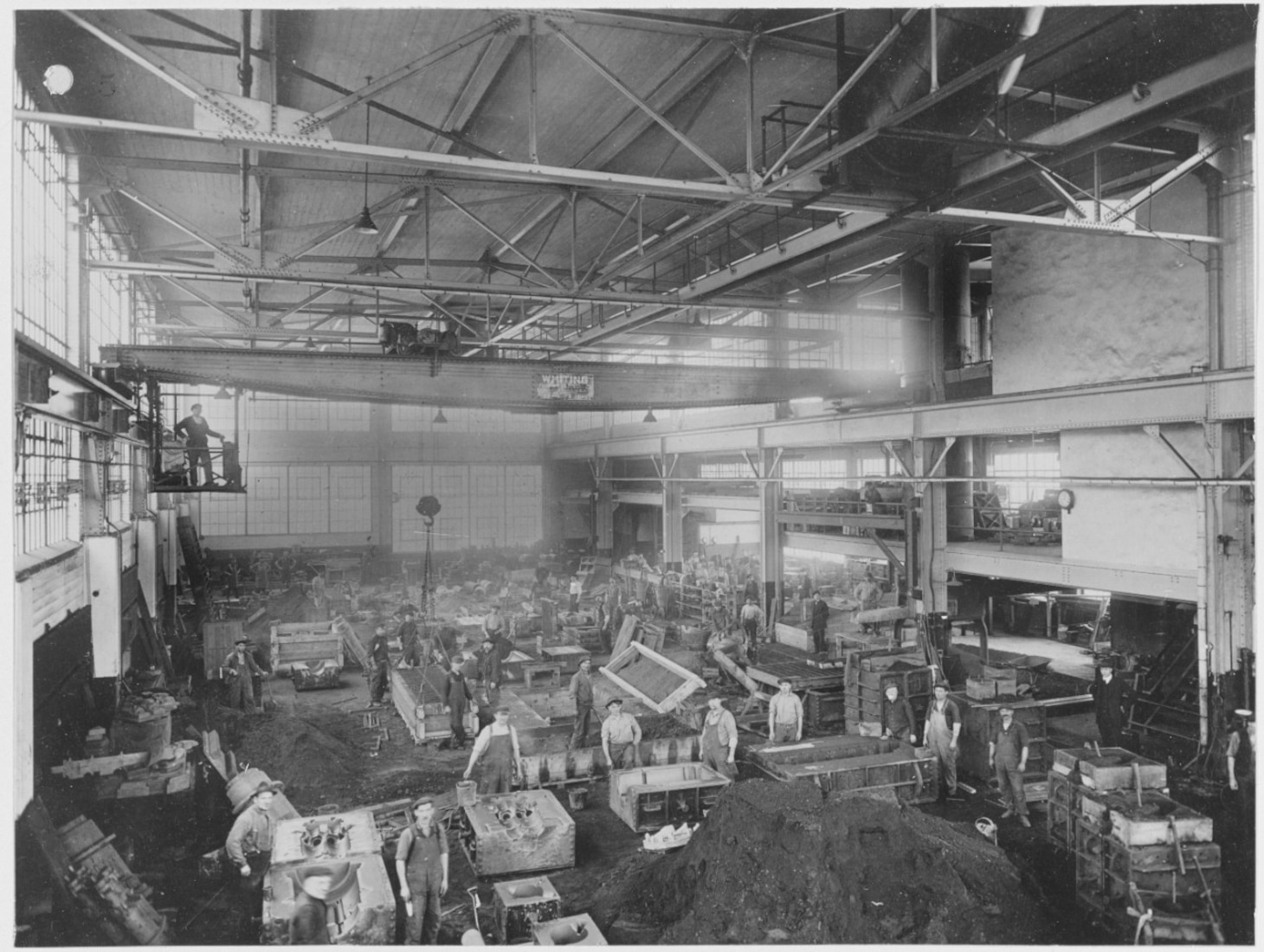 Steel and Iron Foundry, New London Ship and Engine Company, Groton, Connecticut. U.S. Naval History and Heritage Command Photograph.