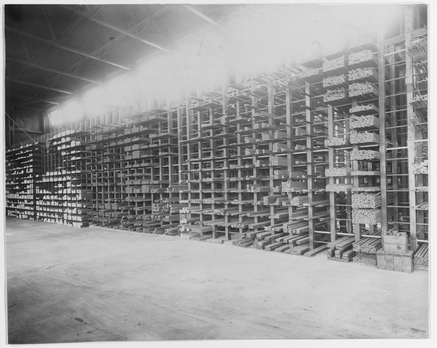 Iron and steel storehouse at Navy Yard Portsmouth, New Hampshire 1900. Naval History and Heritage Command.