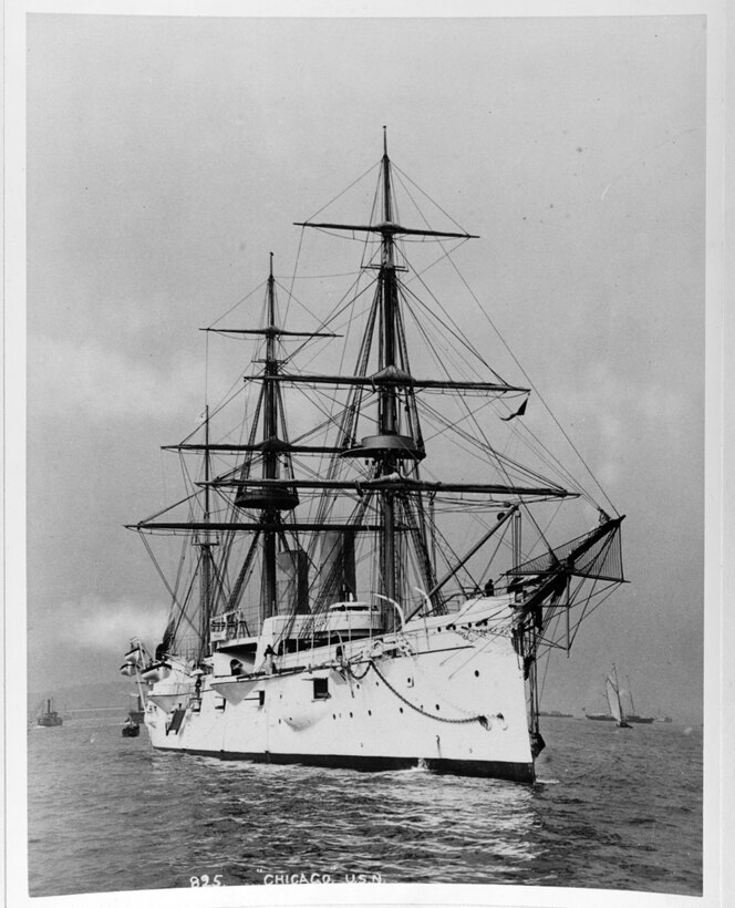 USS Chicago, 1889-1935. Naval History and Heritage Command Photograph.