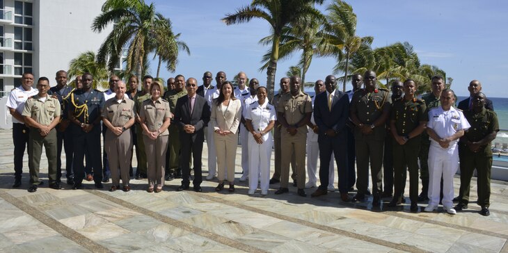 Group photo of senior security leaders from the Caribbean and United States during the Caribbean Nations Security Conference (CANSEC 2023).