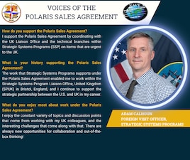 Strategic Systems Programs (SSP) graphic created to highlight the SSP personnel whose work supports the Polaris Sales Agreement (PSA) between the United States and the United Kingdom. The Polaris Sales Agreement celebrated its 60th anniversary April 6, 2023 and marks a milestone in the U.S.-UK strategic deterrent relationship. (U.S. Navy graphic by Shelby Thompson)
