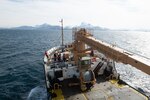 U.S. Coast Guard Cutter Sycamore crew arrives in Nuuk, Greenland, to participate in Exercise Argus, June 10, 2023. Exercise Argus is a joint search and rescue and marine environmental response exercise that includes assets from the United States, Denmark, Greenland, and France. (U.S. Coast Guard photo by Petty Officer 2nd Class Ryan Schultz)