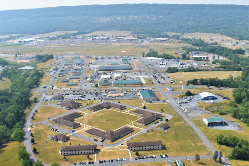 Areas 5 and 6 at Fort Indiantown Gap, Pa. -- shown here in an aerial photo taken June 6, 2023 -- were a hub of activity during a Warfighter exercise June 2 to 11, 2023. (U.S. Army National Guard photo by Sgt. Christopher Leghart)