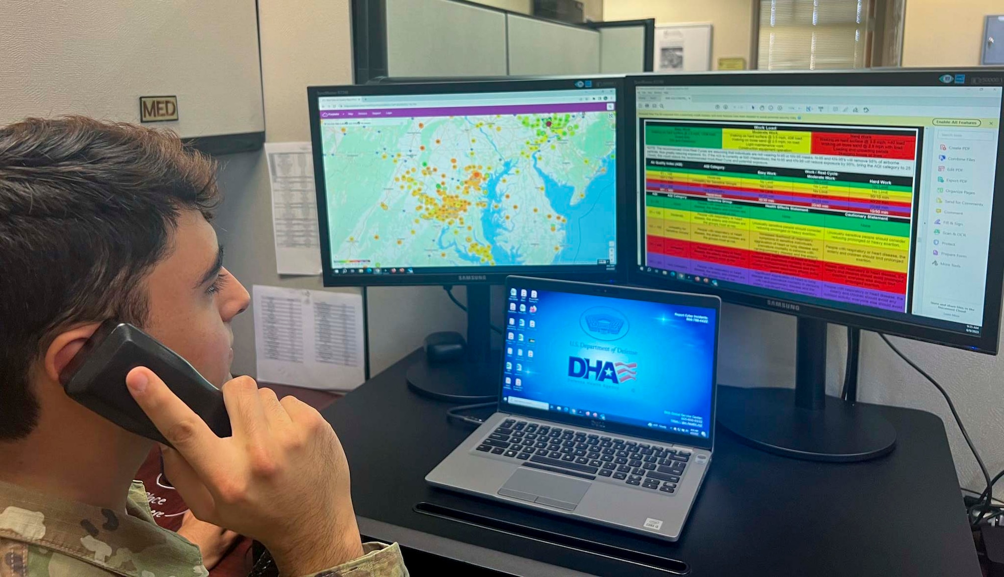 The Beale bio team supported several bases, including Joint Base Andrews, during the East Coast air quality crises bought on by the Canadian wildfires, utilizing the AQI chart and associated health risks from the respective base