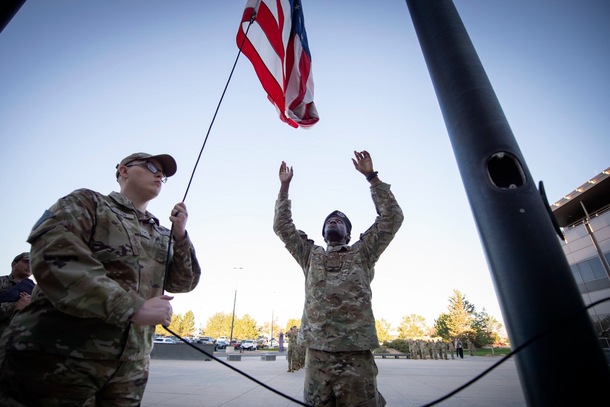 Military flag deals ceremony