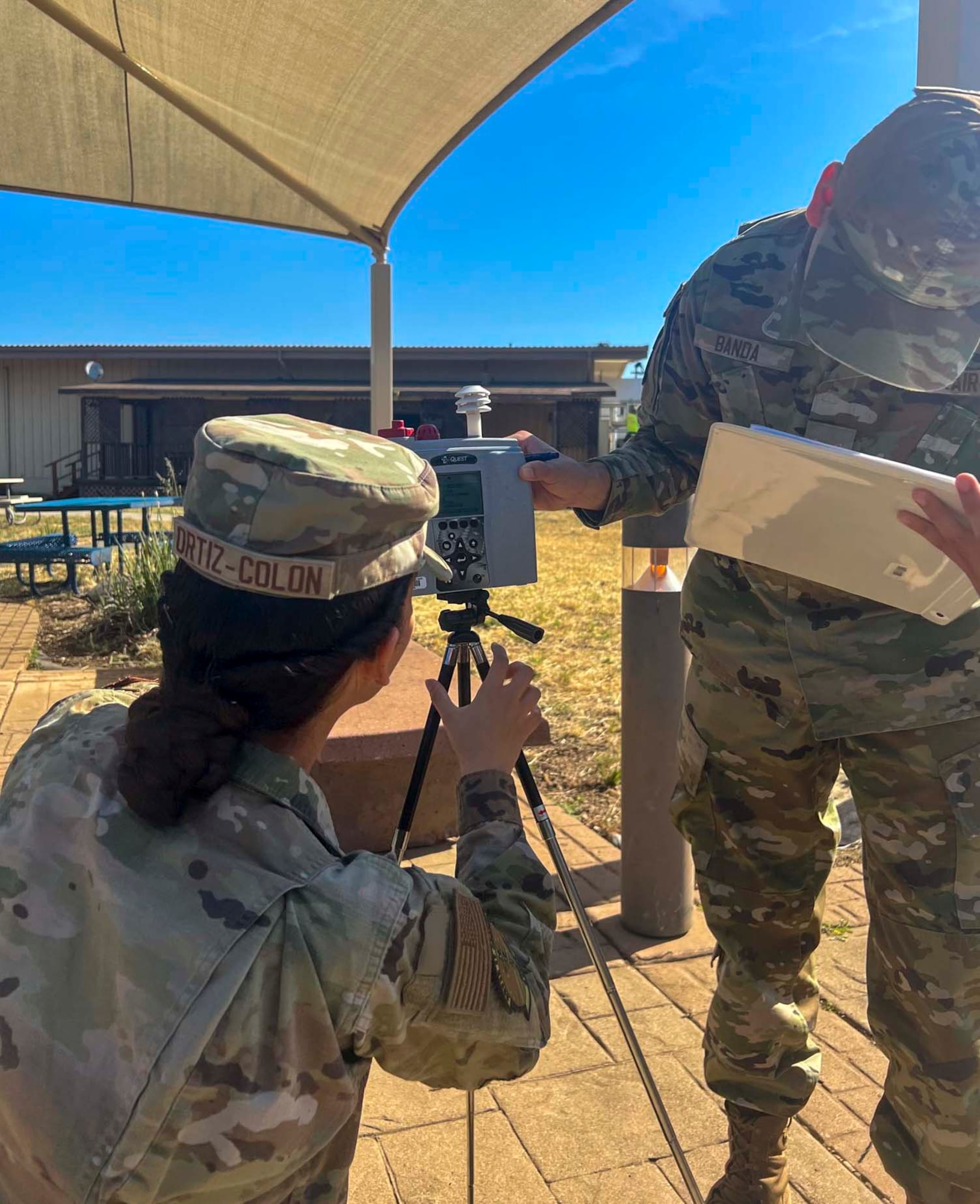 9th Operational Medical Readiness Squadron bioenvironmental engineering flight, conduct training on environmental monitoring equipment.