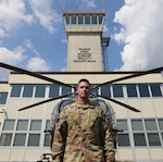 U.S. Army Maj. Mark Martella, commander of the 2-104th General Support Aviation Battalion, 28th Expeditionary Combat Aviation Brigade, 28th Infantry Division, at Muir Army Airfield, Sept. 18, 2022.