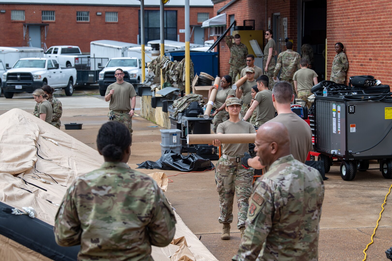 overview of Airmen moving equipment