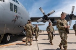 U.S. Airmen with the 182nd Airlift Wing, Illinois National Guard, deplane a C-130 Hercules aircraft to prepare for exercise Air Defender 2023 at Wunstorf Air Base, Wunstorf, Germany, May 31, 2023. Exercise AD23 integrates U.S. and Allied air power to defend shared values, while leveraging and strengthening vital partnerships to deter aggression around the world.