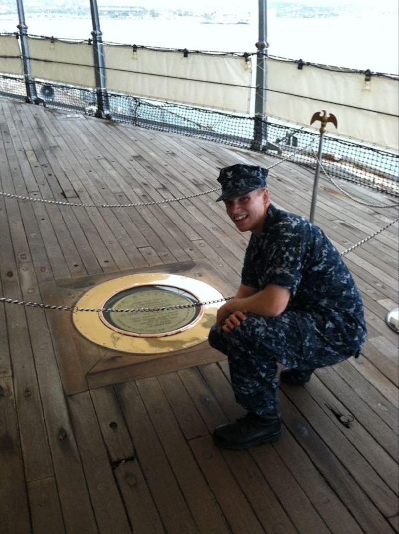 Travis with the Surrender Plaque