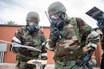 Airmen from the 139th Airlift Wing, Missouri Air National Guard, respond to a simulated attack as a post-attack reconnaissance (PAR) team at Rosecrans Air National Guard Base, St. Joseph, Missouri, June 10, 2023. The wing conducted a large-scale readiness exercise that tested the wing’s ability to execute the mission in a contested integrated environment.