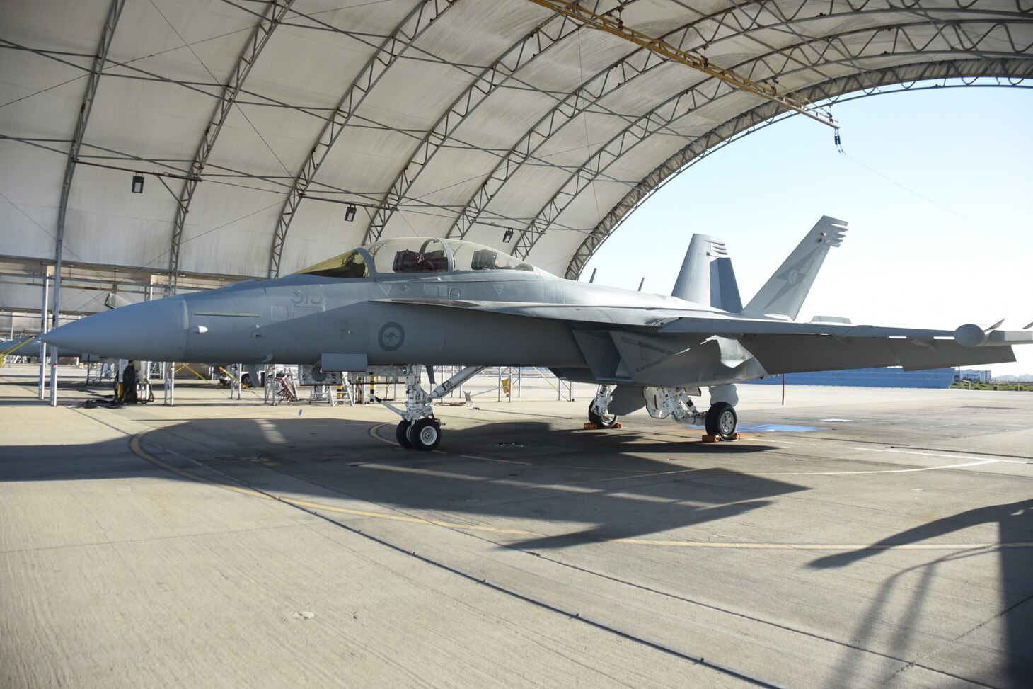 The first-of-its-kind reconfigured U.S. Navy EA-18G Growler for the Royal Australian Air Force (RAAF).