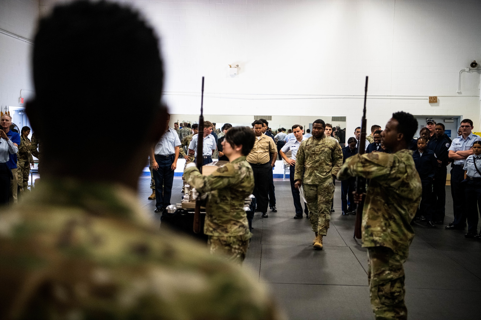 JROTC cadets listen to brief