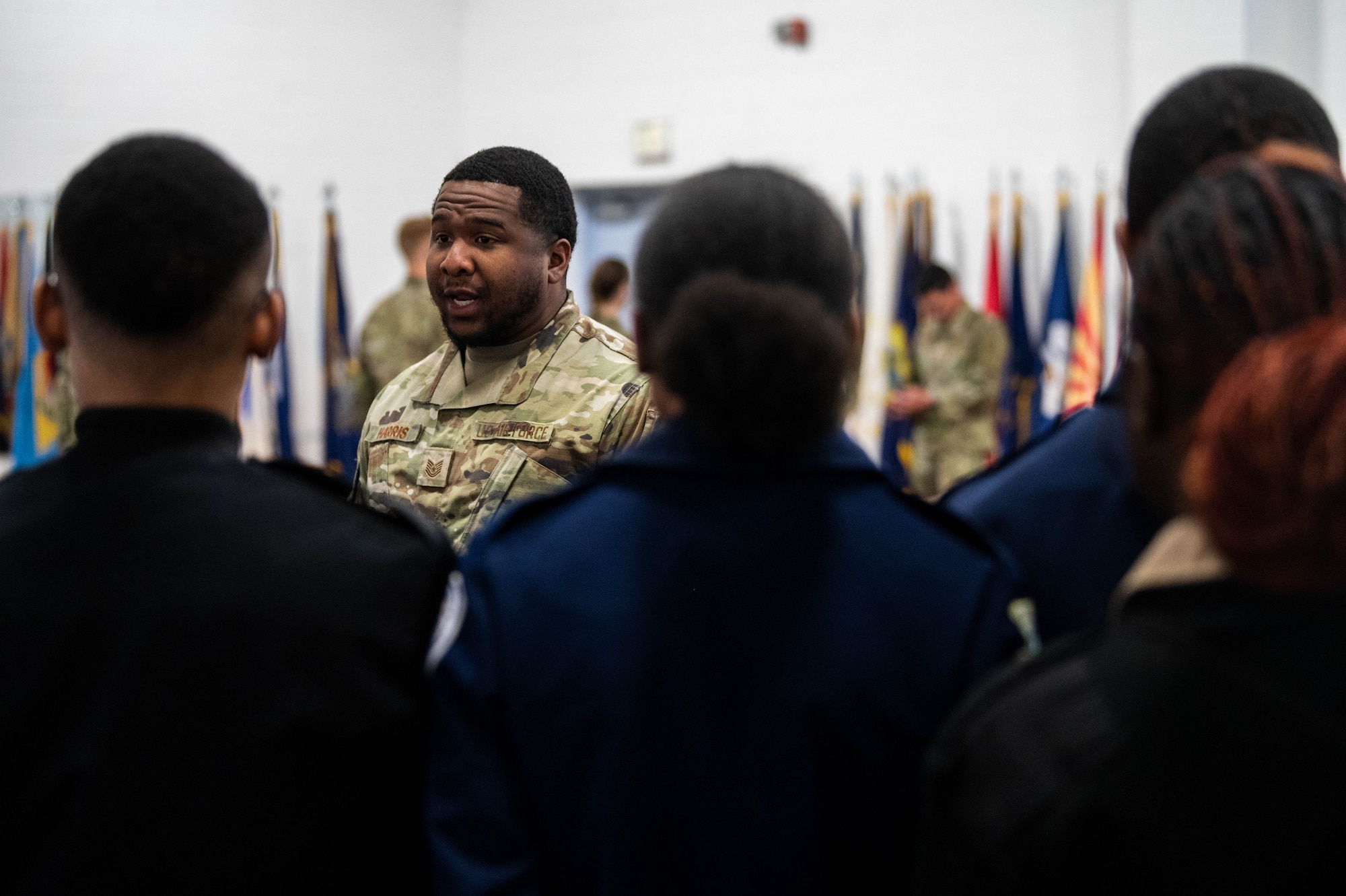 JROTC cadets listen to brief