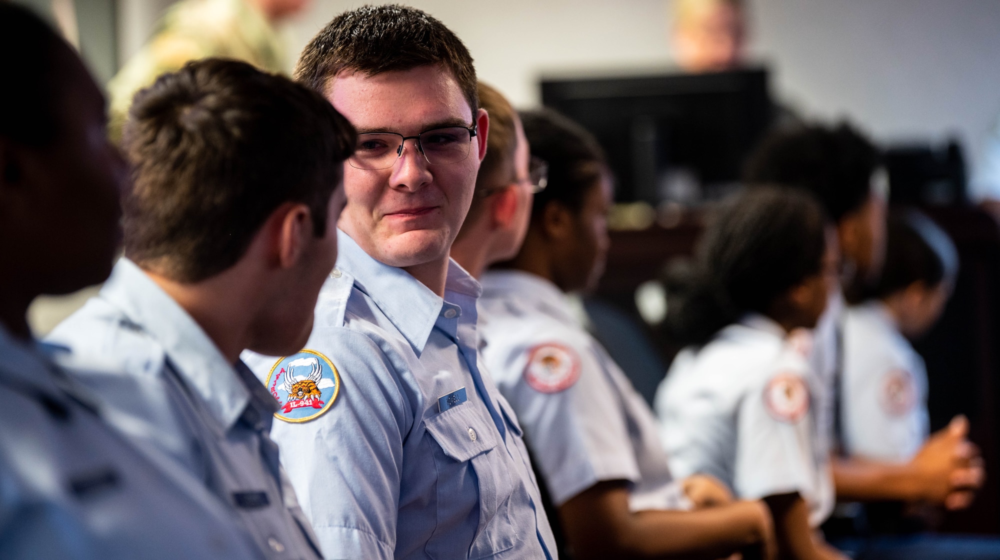 JROTC cadets listen to brief