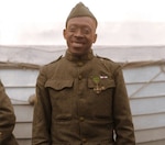 New York Army National Guard Sgt. Henry Johnson, circa 1919. Johnson was part of the 369th Infantry Regiment Hellfighters from Harlem who fought under French command in WWI as an all-black combat unit. Johnson received the French Croix de Guerre for his actions defending his outpost and fellow Soldier Pvt. Needham Roberts May 15, 1918.