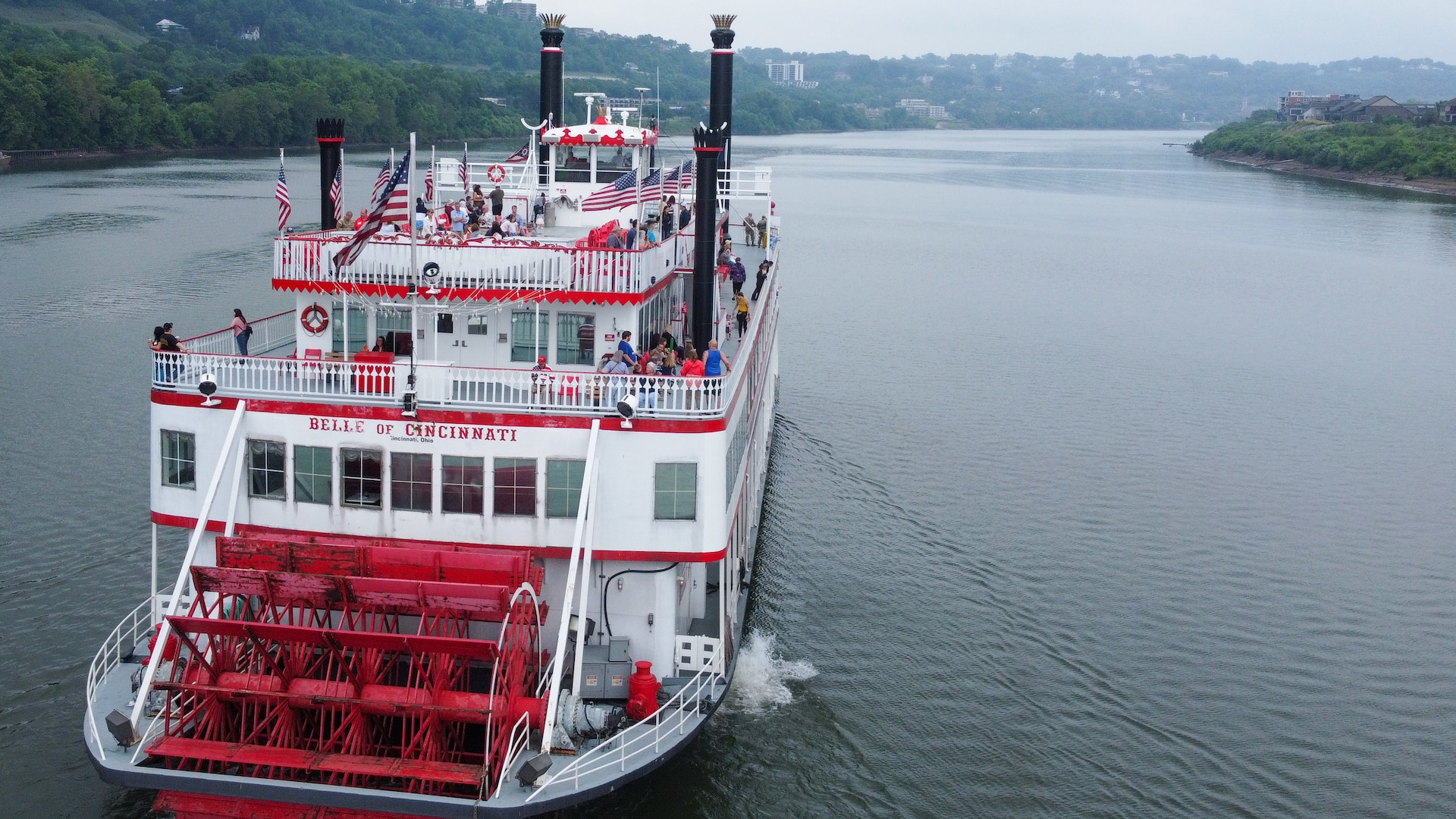 The Belle of Cincinnati, owned by Gold Star spouse Terri Berstein, hosts the Survivors Outreach Services Riverboat cruise along the Ohio River near Cincinnati, Ohio, June 23, 2023. The day is designed to recognize the surviving family members of military service members who have given their lives in defense of our nation. (U.S. Army National Guard photos by Sgt. Matt Damon)