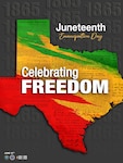 Juneteenth graphic of Texas celebrating