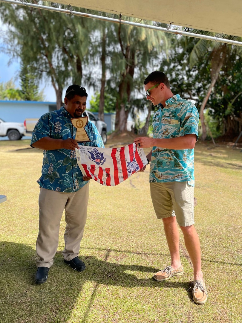 USCGC Frederick Hatch (WPC 1143) works with mayor of Northern Mariana Islands communities