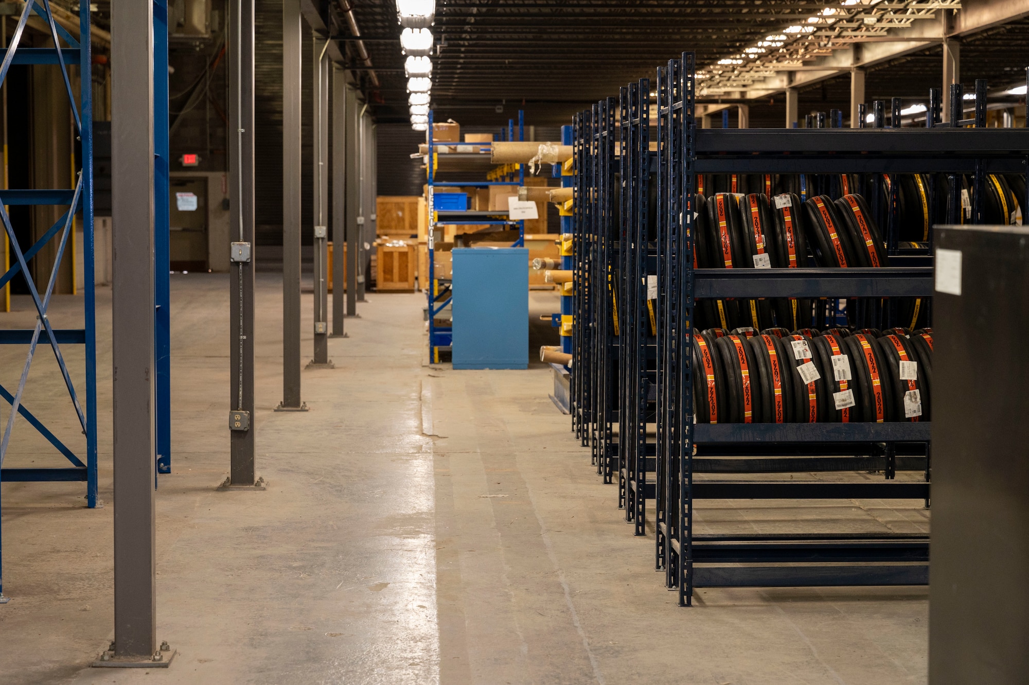 The 49th Logistics Readiness Squadron’s warehouse five is responsible for the safe storage of all 311th and 314th Fighter Squadron F-16 Viper parts at Holloman Air Force Base, New Mexico, June 14, 2023.