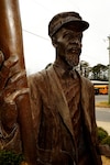 Bronze sculpture of Richard Etheridge showing him later in life as Keeper of the Pea Island Life-Saving Service Station. (U.S. Coast Guard)