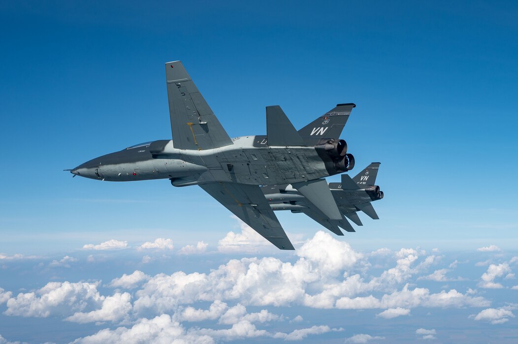 Instructor pilots assigned to the 71st Flying Training Wing conduct formation training in T-38C Talons in the sky over Oklahoma