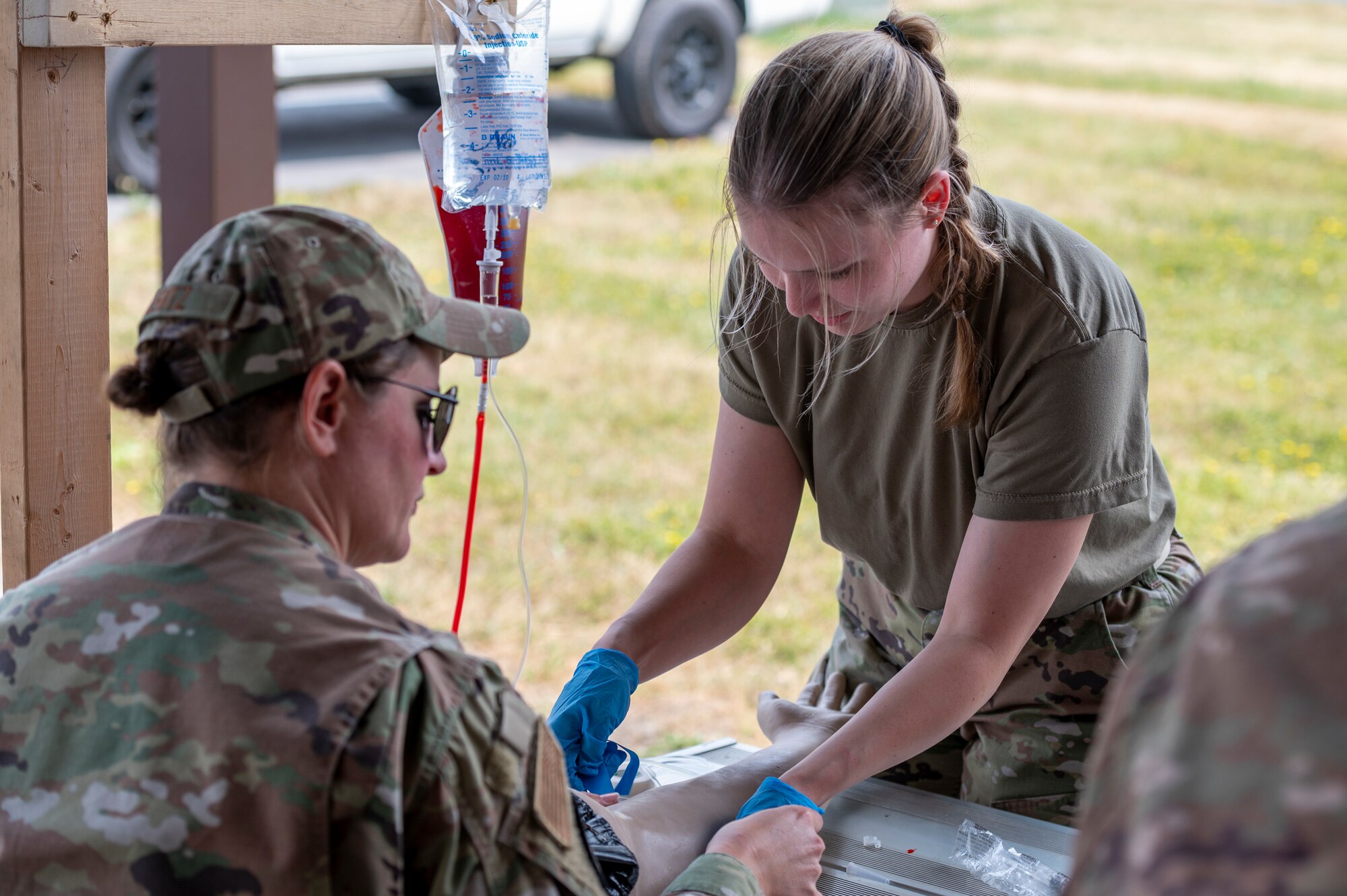 167th Medical Group Airmen participate in medical services training as part of an extended unit training assembly at Shepherd Field, Martinsburg, West Virginia, June 9, 2023