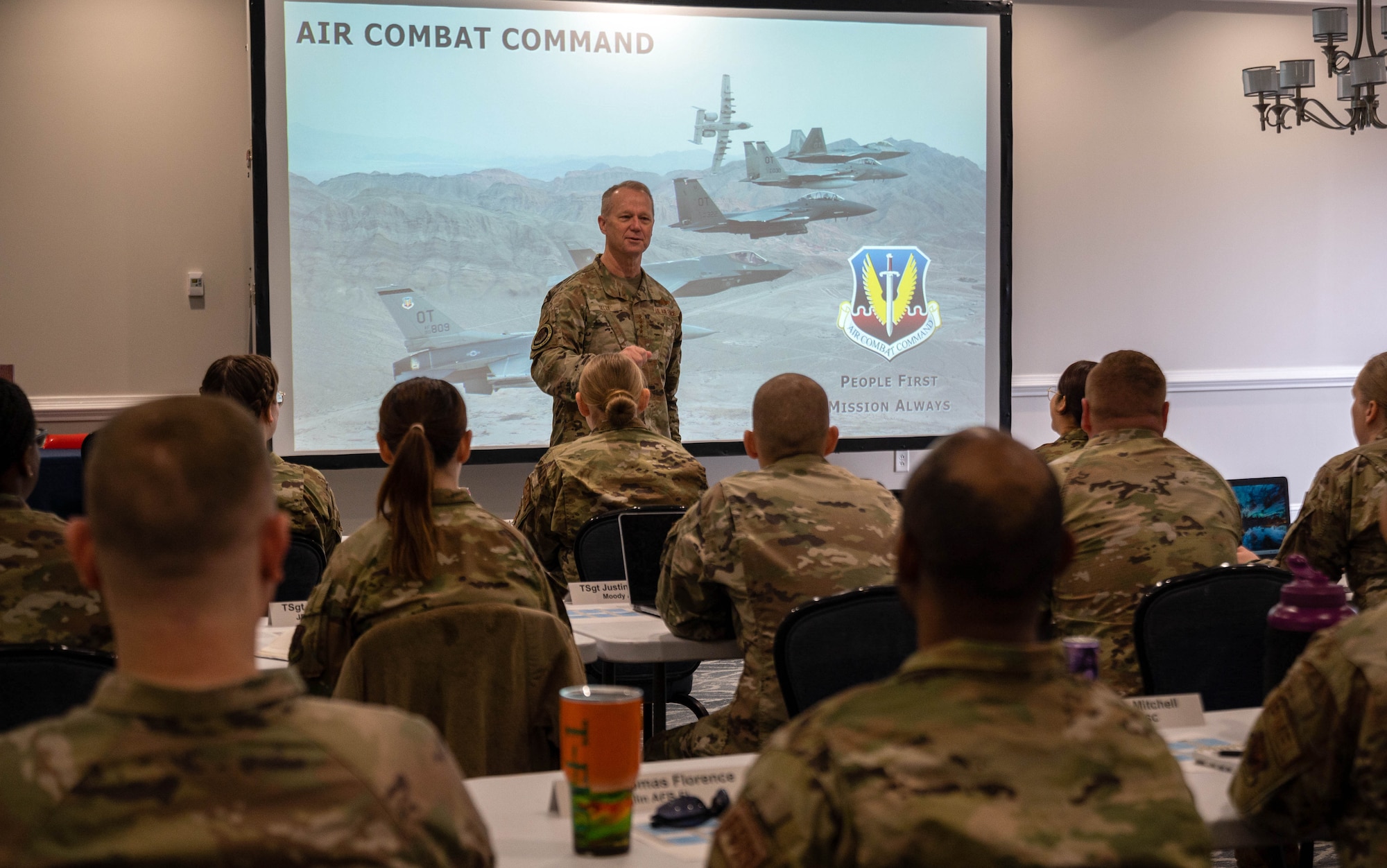 General Mark Kelly, commander of Air Combat Command, speaks