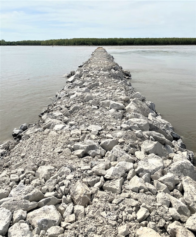 The U.S. Army Corps of Engineers (USACE) Memphis District maintains a safe and dependable navigation channel for 355 miles of the Mississippi River. It delivers on this charge by constructing dikes and other river training structures, performing revetment and dredging operations, and executing several other navigation and flood risk management projects. 
                                                                                     
The Memphis District completes dozens of projects annually to ensure a safe and reliable waterway, most recently partnering with Commercial Towing Interests, represented by the Lower Mississippi River Committee (LOMRC), to carry out a dike construction and restoration project in New Madrid, Missouri.