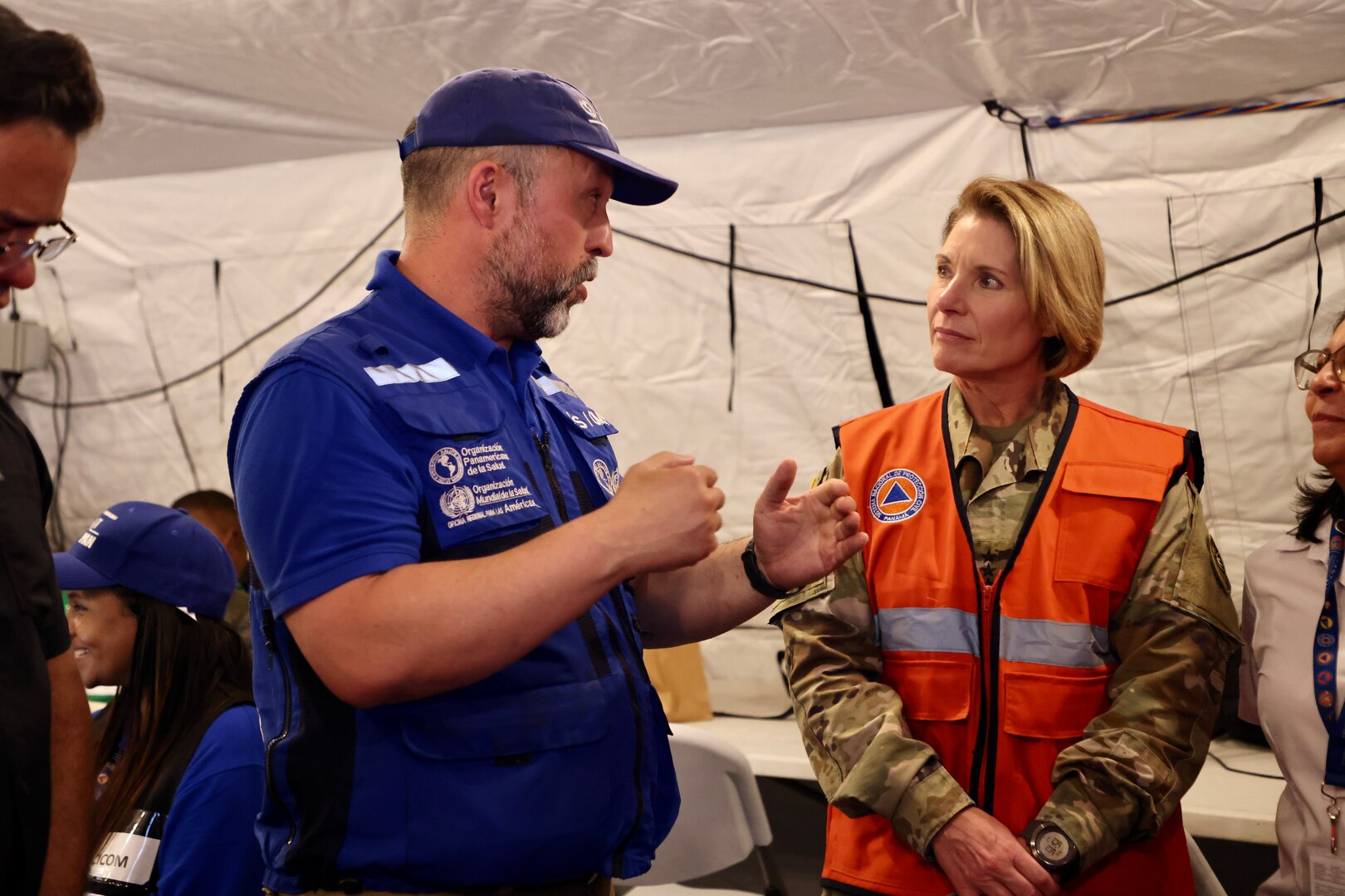 PANAMA (June 15, 2023) -- The commander of U.S. Southern Command, U.S. Army Gen. Laura Richardson, meets with leaders and participants of the Centro de Coordinación para la Prevención de los Desastres en Centroamérica y República Dominicana (CEPREDENAC)-led humanitarian and disaster relief exercise in Panama.