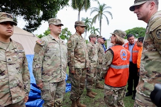 PANAMA (June 15, 2023) -- The commander of U.S. Southern Command, U.S. Army Gen. Laura Richardson, meets with leaders and participants of the Centro de Coordinación para la Prevención de los Desastres en Centroamérica y República Dominicana (CEPREDENAC)-led humanitarian and disaster relief exercise in Panama.