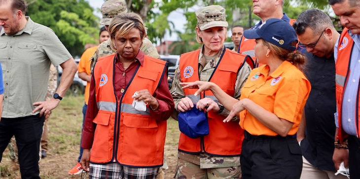 The commander of U.S. Southern Command, U.S. Army Gen. Laura Richardson, meets with leaders and participants of the Centro de Coordinación para la Prevención de los Desastres en Centroamérica y República Dominicana (CEPREDENAC)-led humanitarian and disaster relief exercise in Panama.