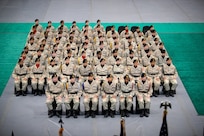 Cadets watching graduation