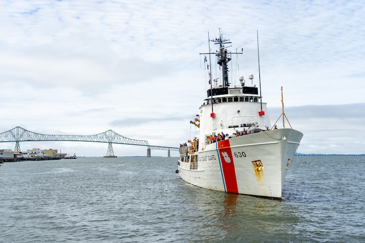 The U.S. Coast Guard Cutter Alert (WMEC 630) and crew returned to homeport in Astoria, Oregon, after a 61-day counternarcotics patrol in the Eastern Pacific, June 16, 2023.
