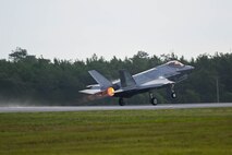 An F-35A Lightning II from the 33rd Fighter Wing takes off at Eglin Air Force Base, Florida, June 14, 2023.