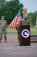 Commanding general speaks to troops returning from a 6-month deployment to the Middle East.