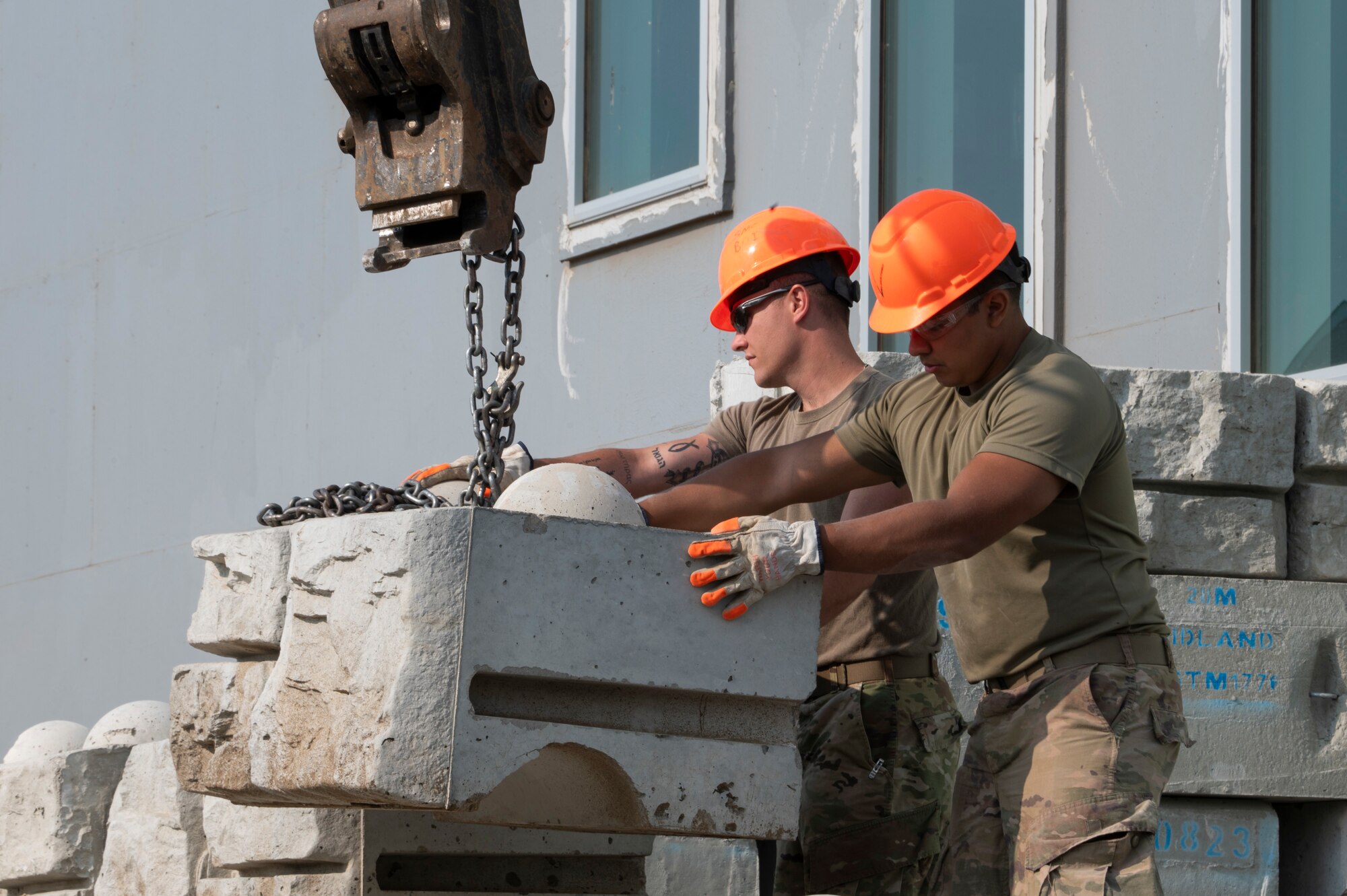 Photo of Airman working on construction site