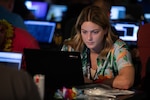 Sgt. Azaria Christian, incident response division chief, North Carolina National Guard, participates in the NetWars competition during the Cyber Shield training exercise at the Professional Education Center, Little Rock, Ark., June 9, 2023. Participants tested their defensive cybersecurity skills.