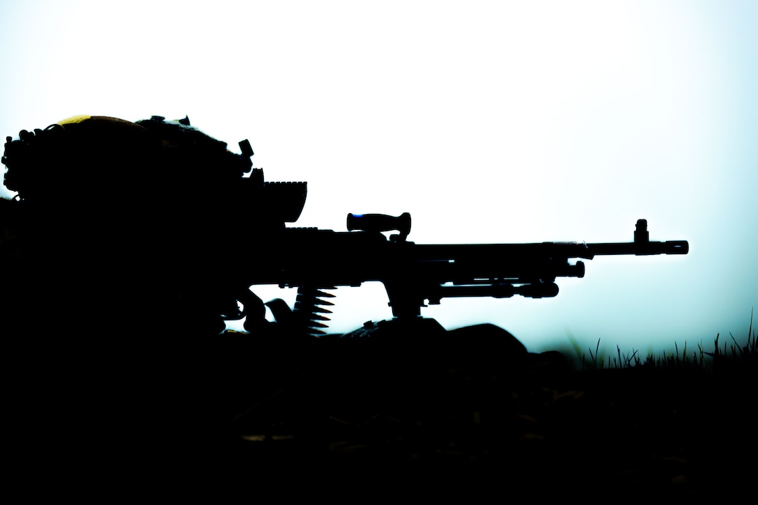 A U.S. Marine fires an M240B machine gun during a live-fire range at Combined Arms Training Center Camp Fuji, Japan, June 14, 2023. Live-fire training allows Marines deployed to Japan to build proficiency through realistic training scenarios, increasing force readiness. The Marines executing the training are with 3rd Battalion, 6th Marines and are forward-deployed in the Indo-Pacific under 4th Marines, 3rd Marine Division as part of the Unit Deployment Program.