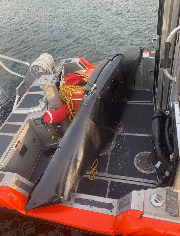 A Coast Guard Station St. Petersburg rescue crew pulled a kayak from the water in the vicinity of Gandy Beach, Florida, June 20, 2023. The person rescued was transferred to St. Petersburg Fire Rescue. (U.S. Coast Guard photo by Station St. Petersburg)