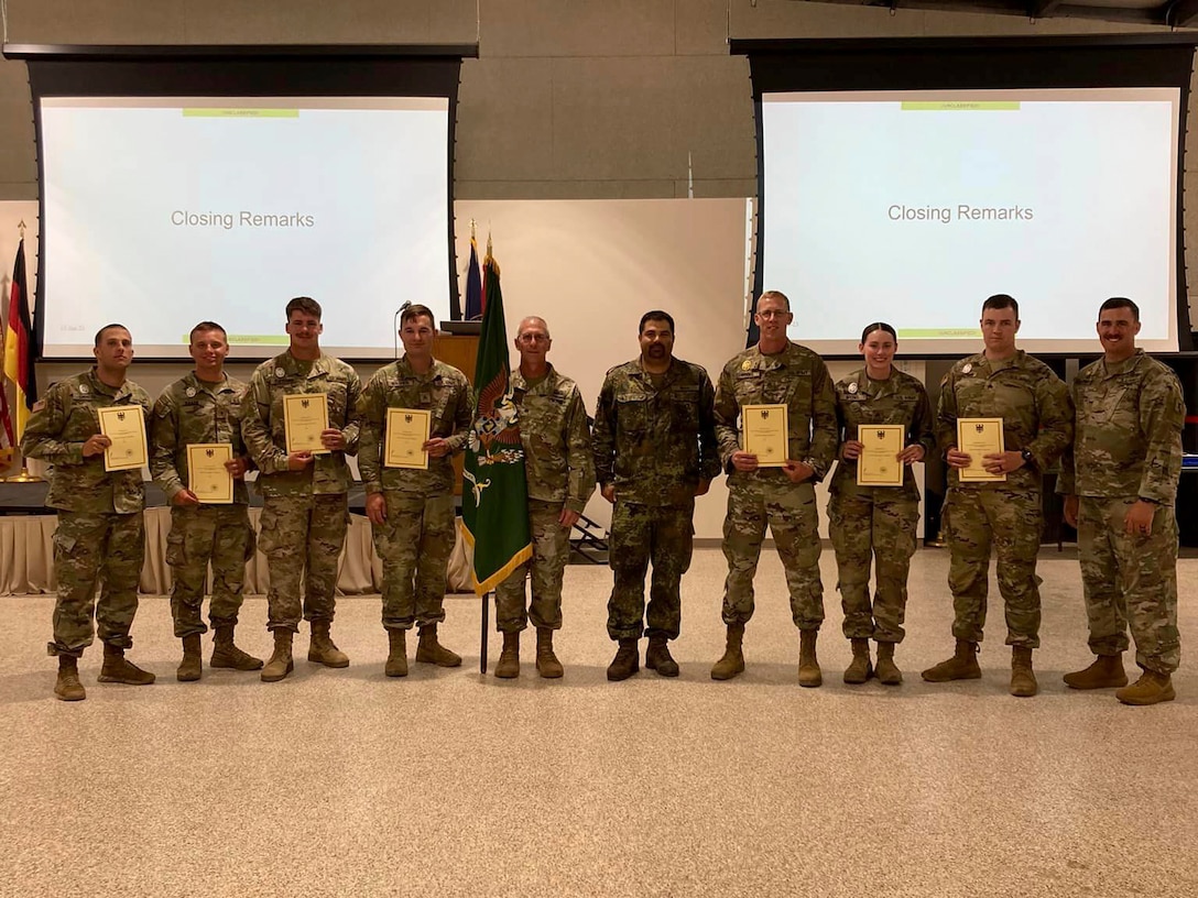 Nebraska Army National Guard Soldiers strive to earn the coveted gold, silver or bronze German Armed Forces Proficiency Badge during two-day testing June 14-15, 2023, in Hastings, Nebraska.